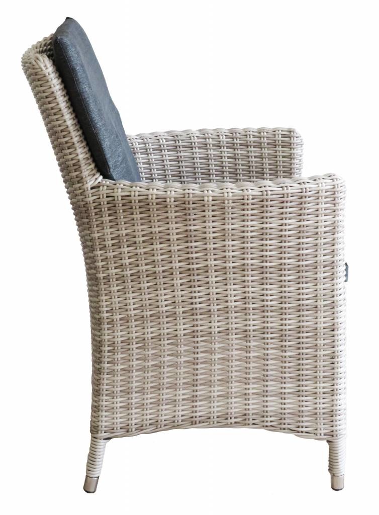 5-delige ronde tuinset | 4 Utah tuinstoelen (Desert) | ø120cm tuintafel (Spraystone)