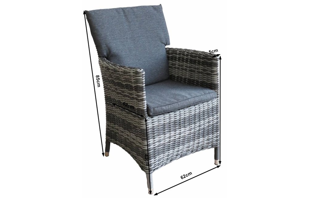 5-delige tuinset | 4 Utah tuinstoelen (Antraciet) | 160cm tuintafel (Spraystone)