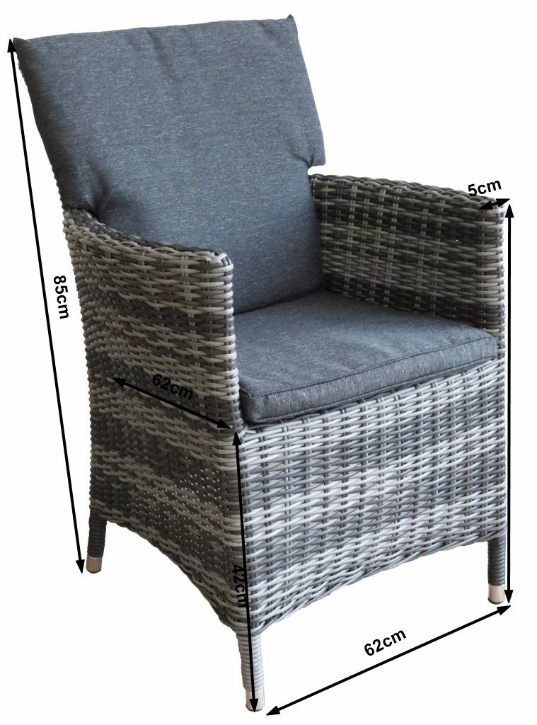 5-delige tuinset | 4 Utah tuinstoelen (Antraciet) | 160cm tuintafel (Spraystone)