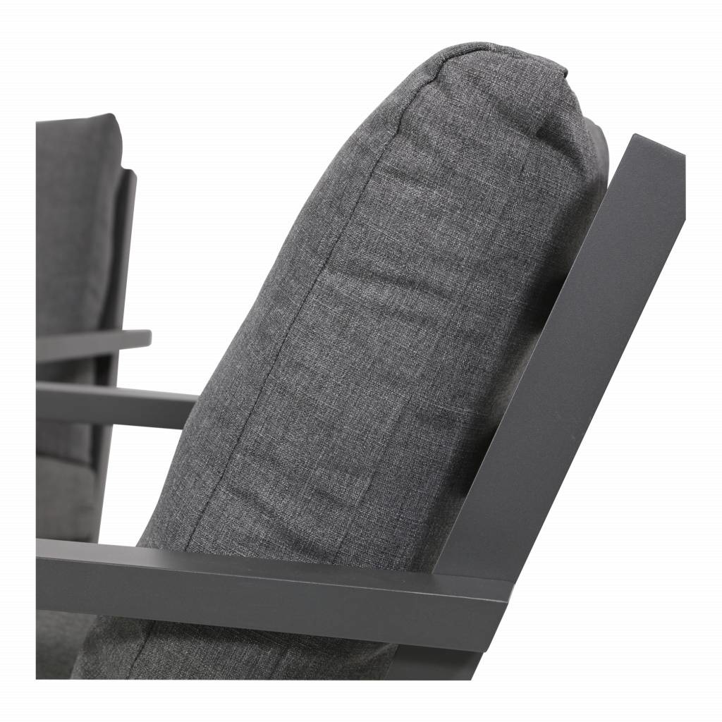 4-delige Loungeset met 2-persoonsbank | Bezano | Grafith Grey | Aluminium