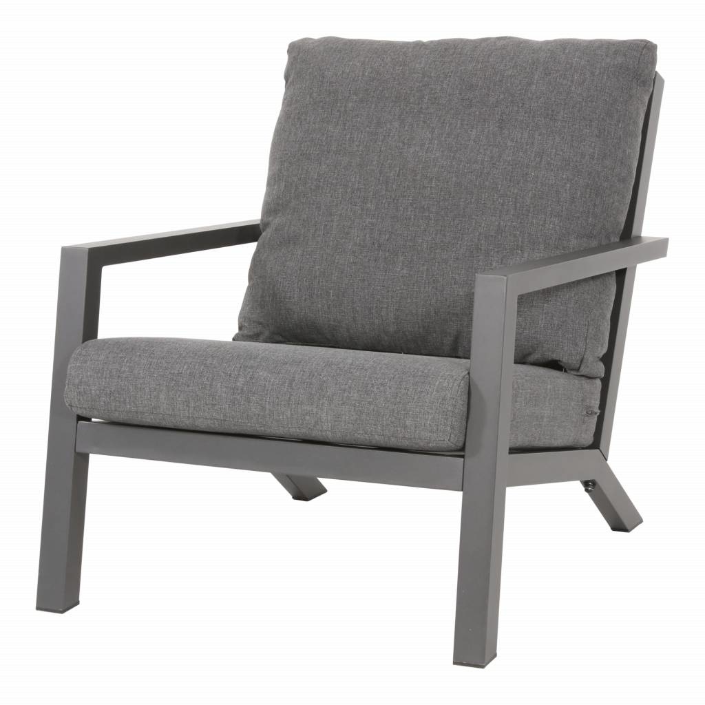 4-delige Loungeset met 2-persoonsbank | Bezano | Grafith Grey | Aluminium