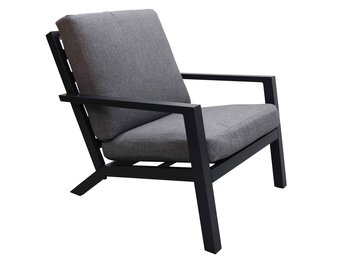 Loungestoel Bezano | Matt Black/Grey | Aluminium