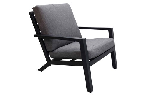 Loungestoel Bezano | Matt Black/Grey | Aluminium