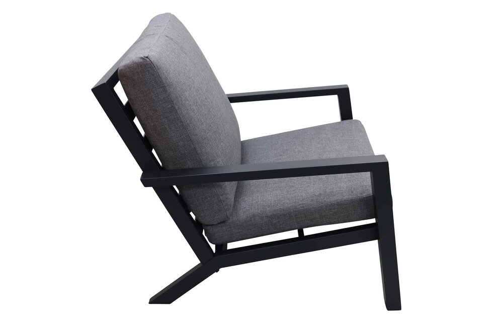 Loungestoel Bezano | Matt Black/Grey | Aluminium