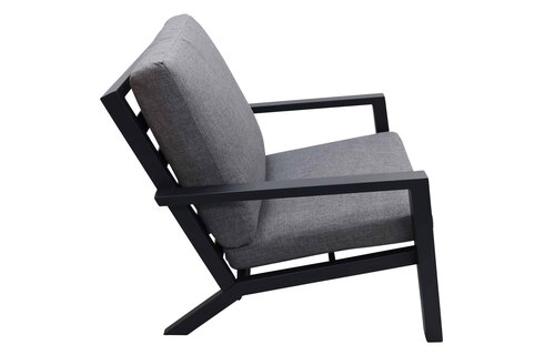 Loungestoel Bezano | Matt Black/Grey | Aluminium