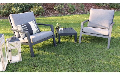 Loungestoel Bezano | Matt Black/Grey | Aluminium