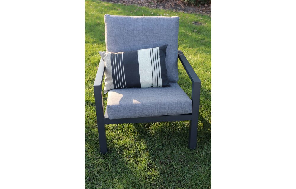 Loungestoel Bezano | Matt Black/Grey | Aluminium