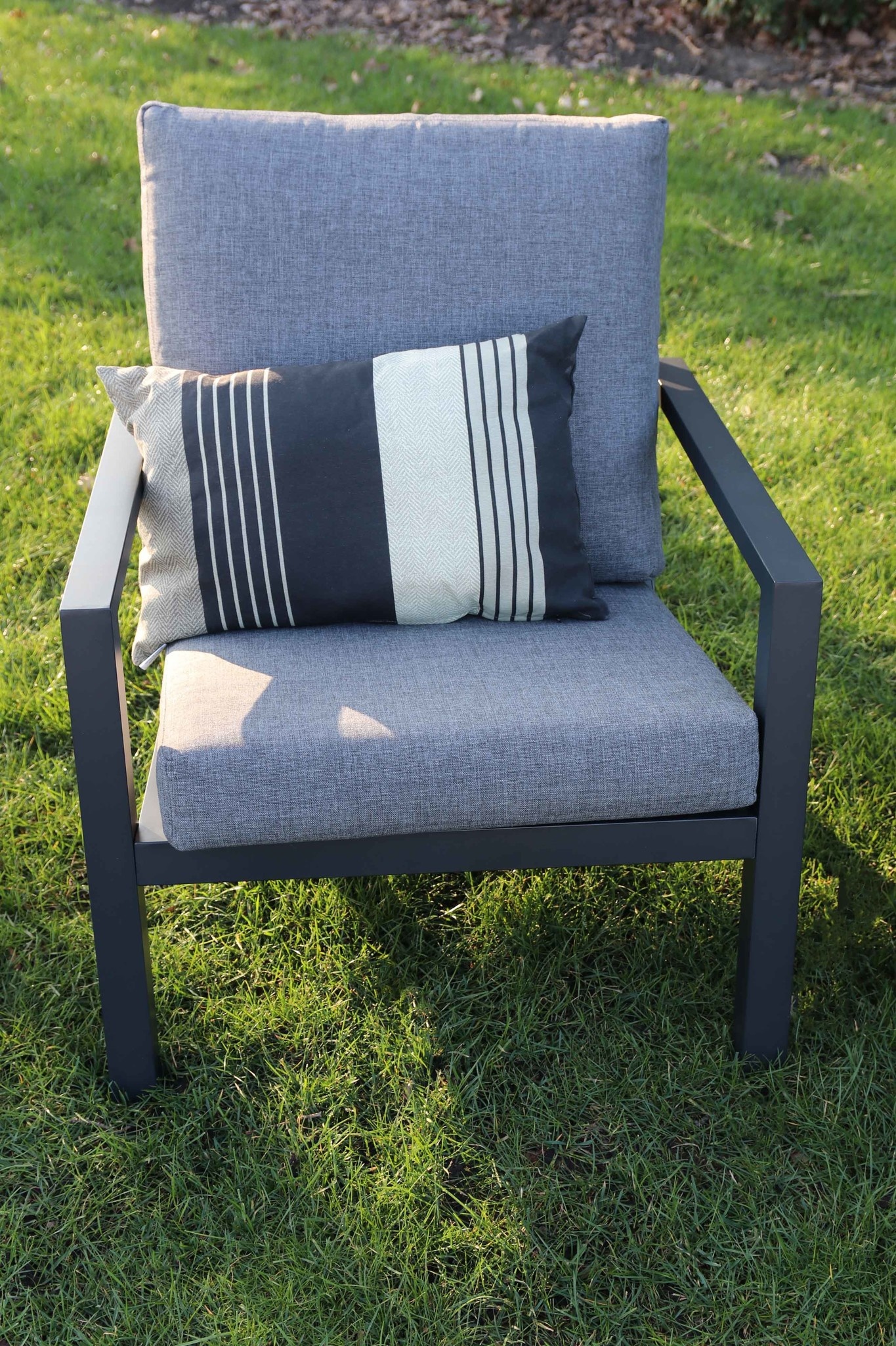 Loungestoel Bezano | Matt Black/Grey | Aluminium