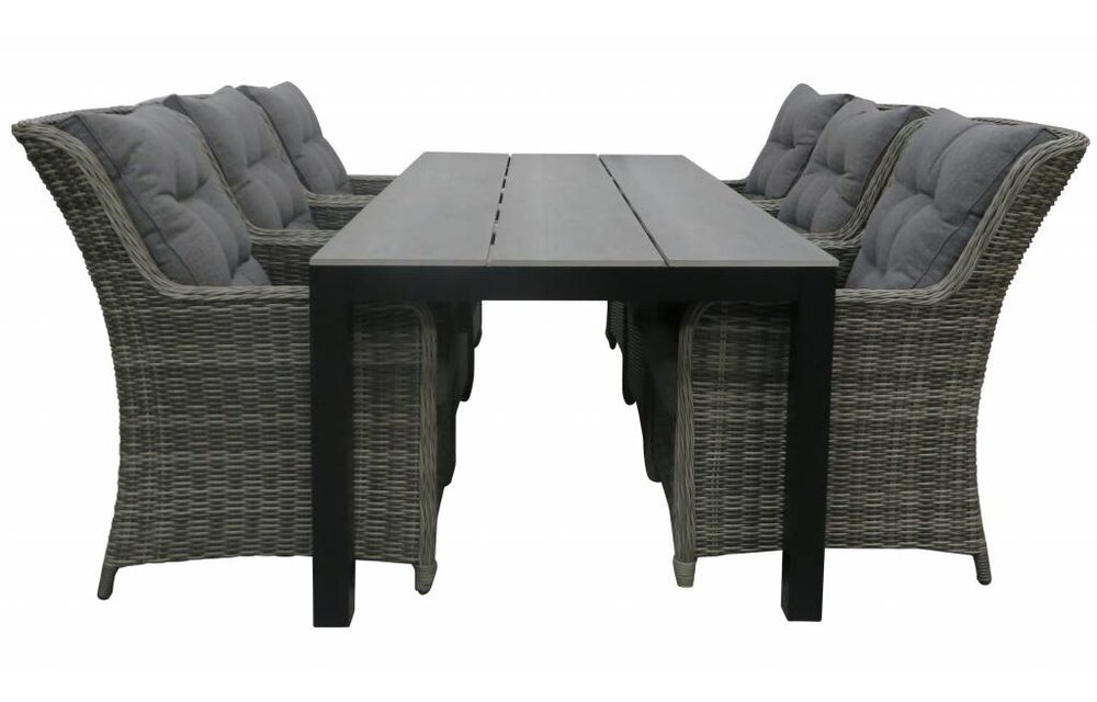 Tuintafel Cyprus 160x90cm | Grey | Polywood & Aluminium