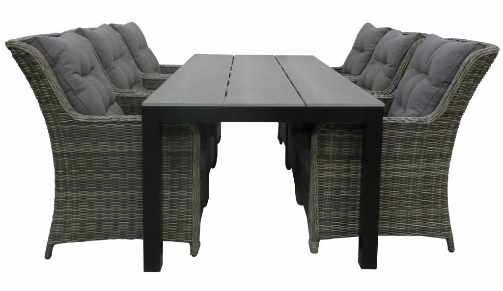 Tuintafel Cyprus 160x90cm | Grey | Polywood & Aluminium