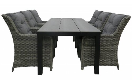 Tuintafel Cyprus 160x90cm | Grey | Polywood & Aluminium