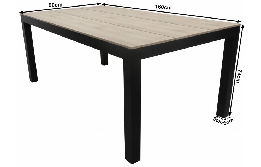 Tuintafel Cyprus 160x90cm | Wood | Polywood & Aluminium