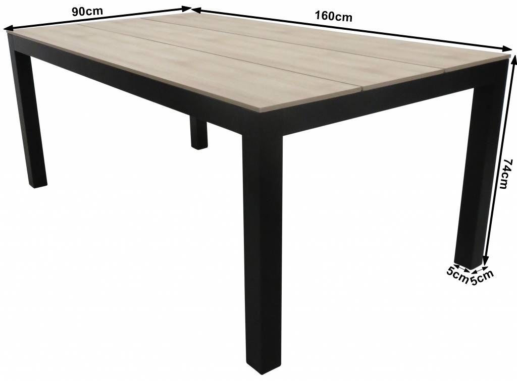 Tuintafel Cyprus 160x90cm | Wood | Polywood & Aluminium