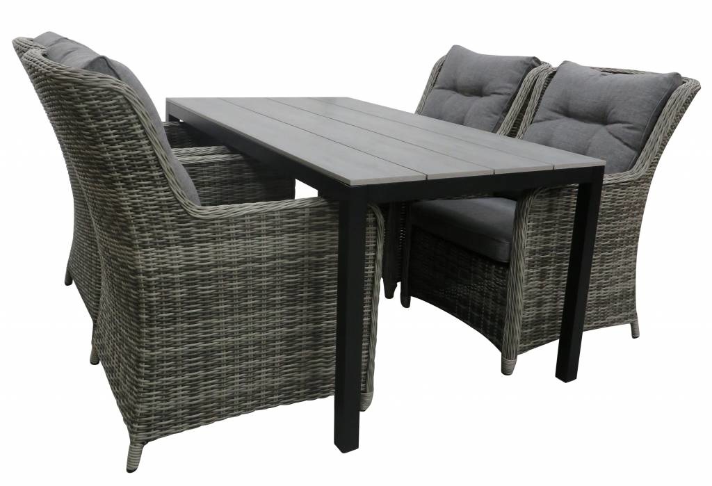 Tuintafel Cyprus 180x100cm | Grey | Polywood & Aluminium