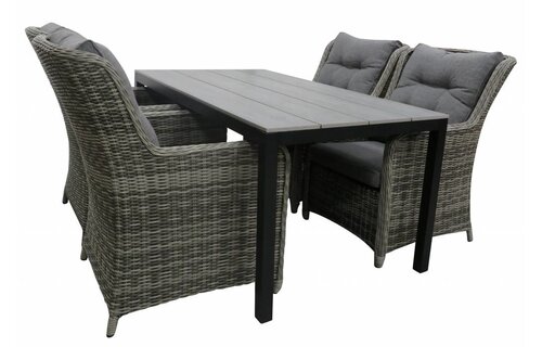 Tuintafel Cyprus 180x100cm | Grey | Polywood & Aluminium