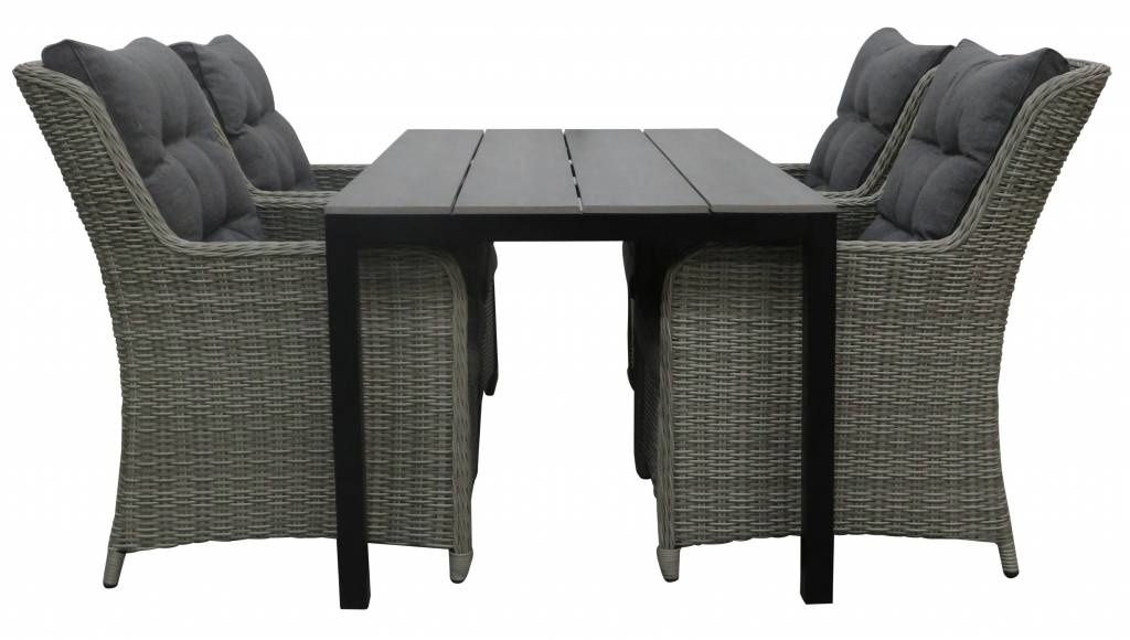 Tuintafel Cyprus 225x100cm | Grey | Polywood & Aluminium