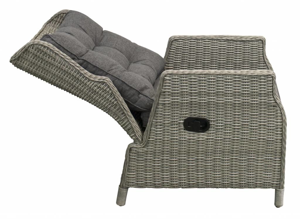 Verstelbare Loungeset met 3-persoonsbank | Dublin | Mystic Grey | Wicker