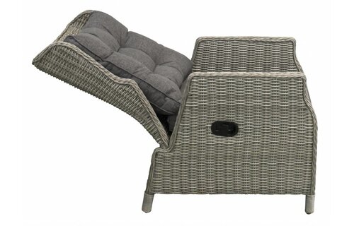 Verstelbare Loungeset met 3-persoonsbank | Dublin | Mystic Grey | Wicker
