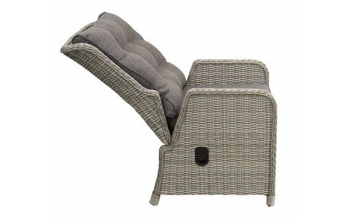 Verstelbare Loungeset met 3-persoonsbank | Dublin | Mystic Grey | Wicker