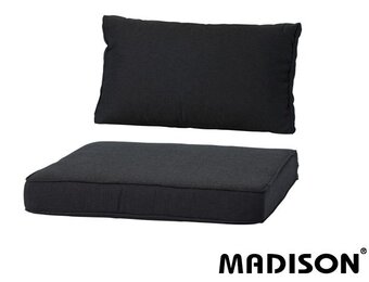 Loungekussen Luxe set 60x60 + 60x40cm (Rib Black)
