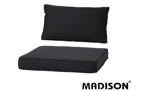 Loungekussen Luxe set 60x60 + 60x40cm (Rib Black)