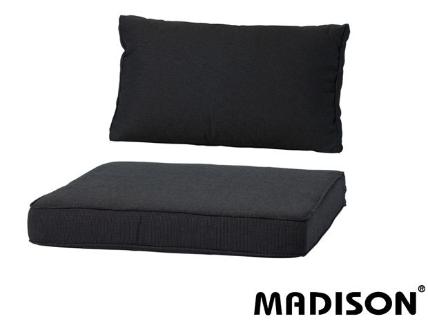 Loungekussen Luxe set 60x60 + 60x40cm (Rib Black)