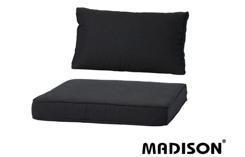 Loungekussen Luxe set 73x73 + 73x40cm (Rib Black)