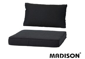 Loungekussen Luxe set 73x73 + 73x40cm (Rib Black)