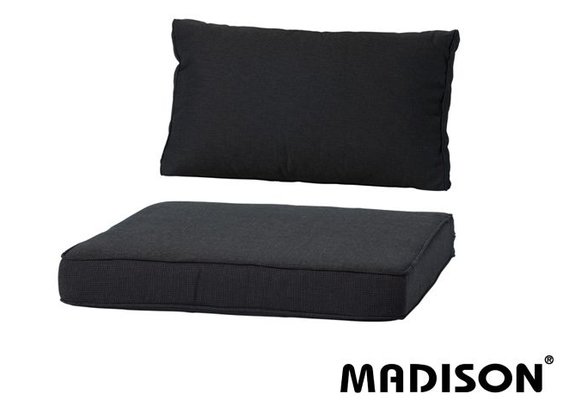 Loungekussen Luxe set 73x73 + 73x40cm (Rib Black)