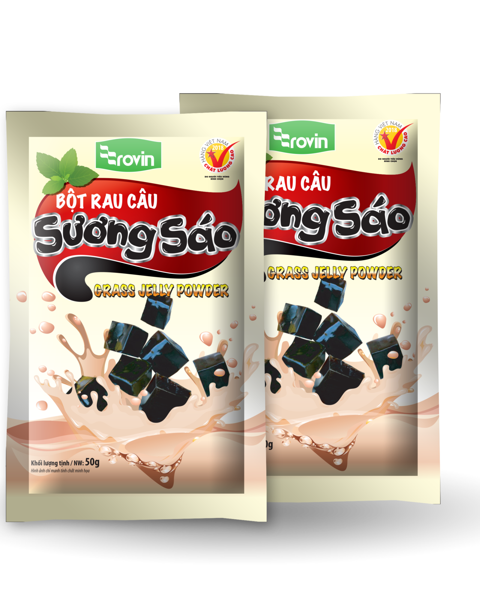 Rovin Rovin Black Grass Jelly/ Suong Sao Den 50g