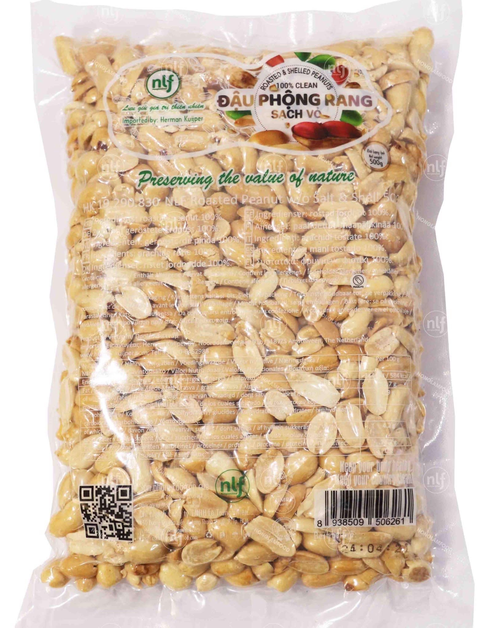 NLF Roasted Peanut w/o Salt & Shell 500g