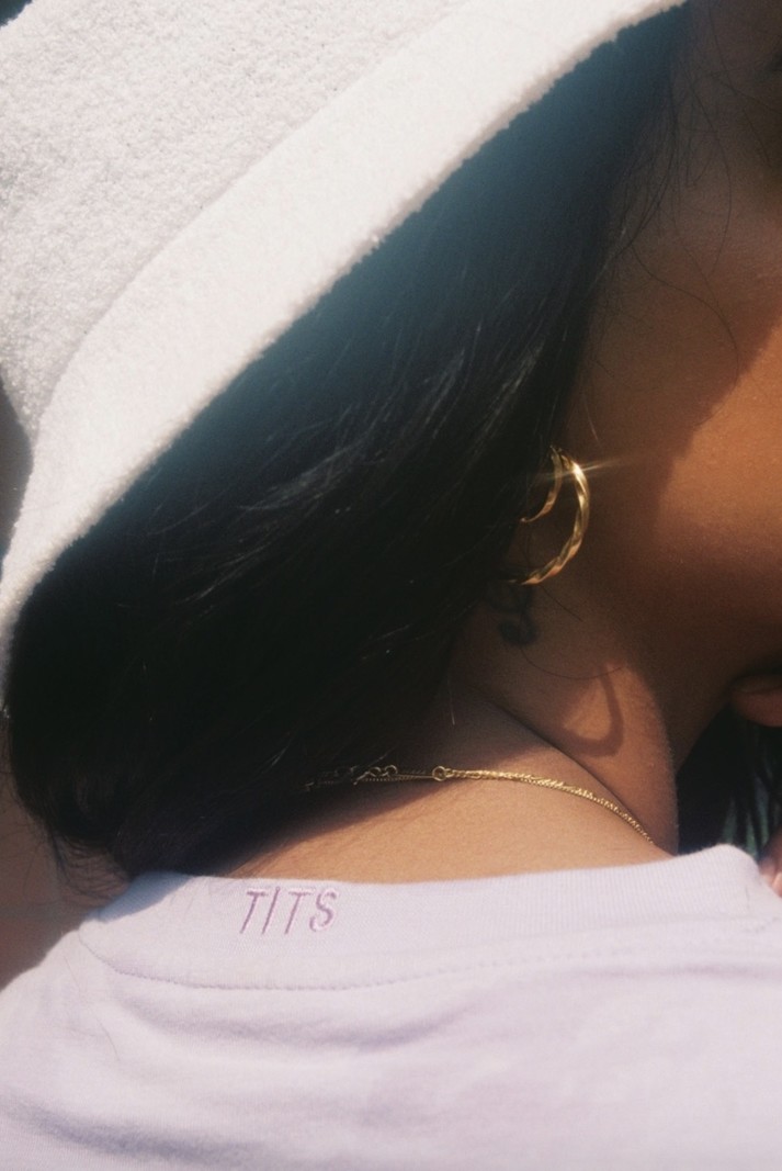 T.I.T.S. TWIST EARRING HOOP SMALL GOLD