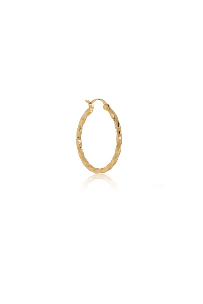 T.I.T.S. TWIST HOOP EARRING MEDIUM GOLD