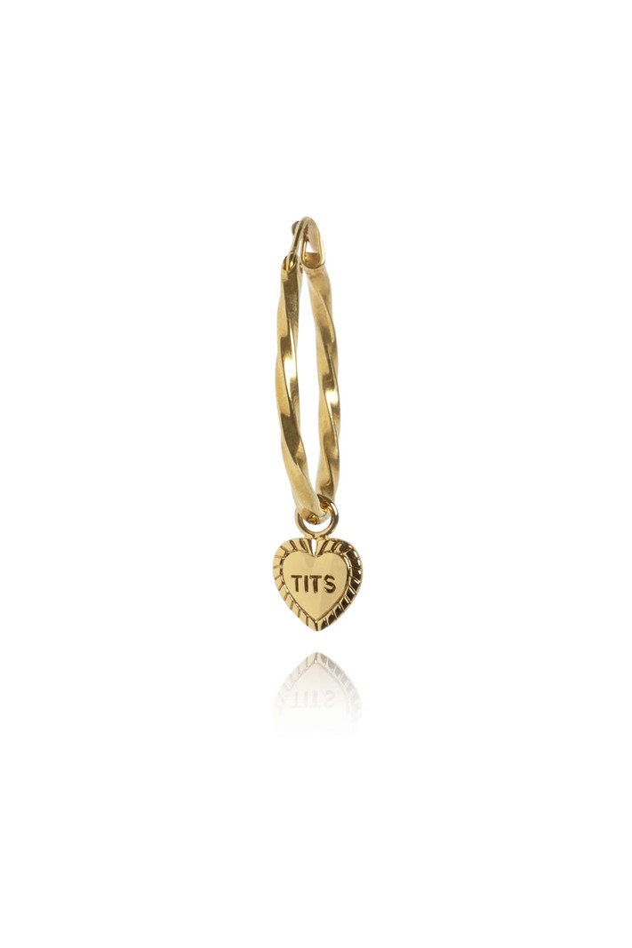 T.I.T.S. TWIST HOOP OORBEL MEDIUM GOUD