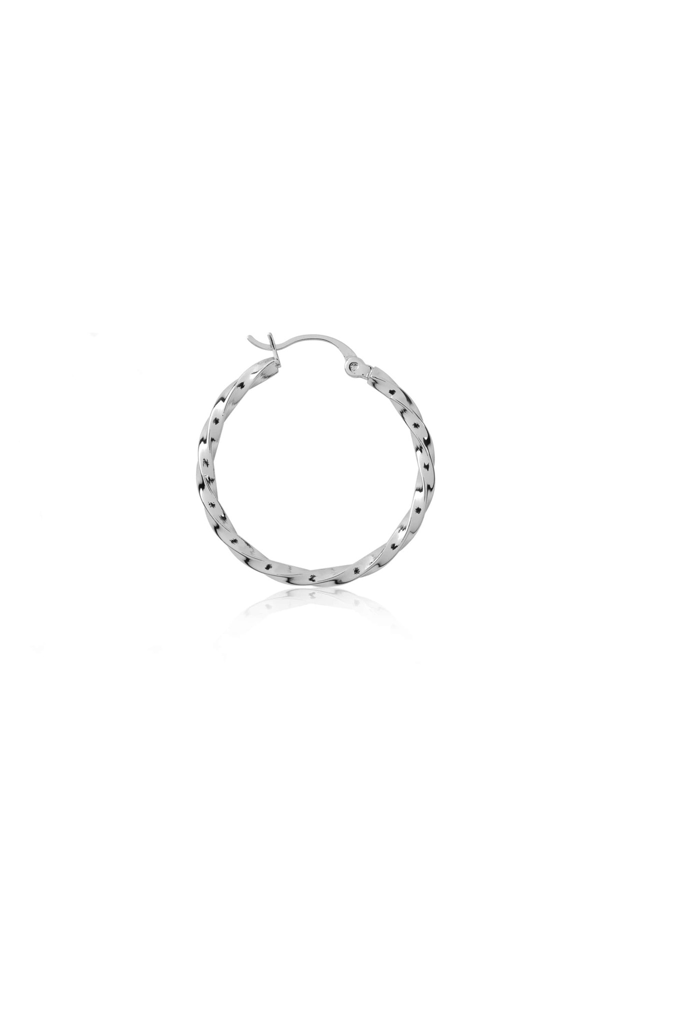 T.I.T.S. TWIST HOOP EARRING MEDIUM SILVER