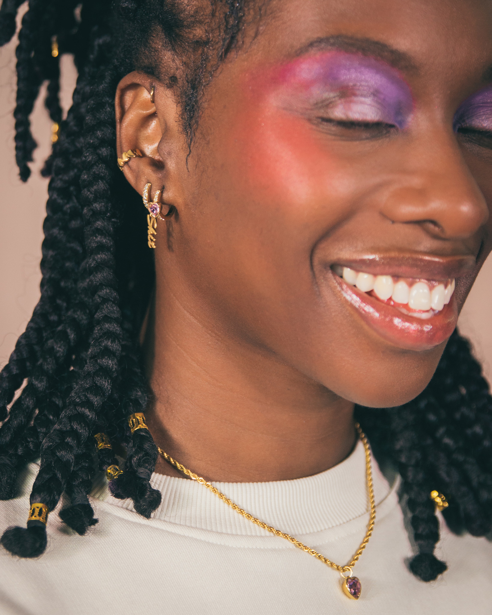 T.I.T.S. SHIT CRYSTAL EARRING GOLD