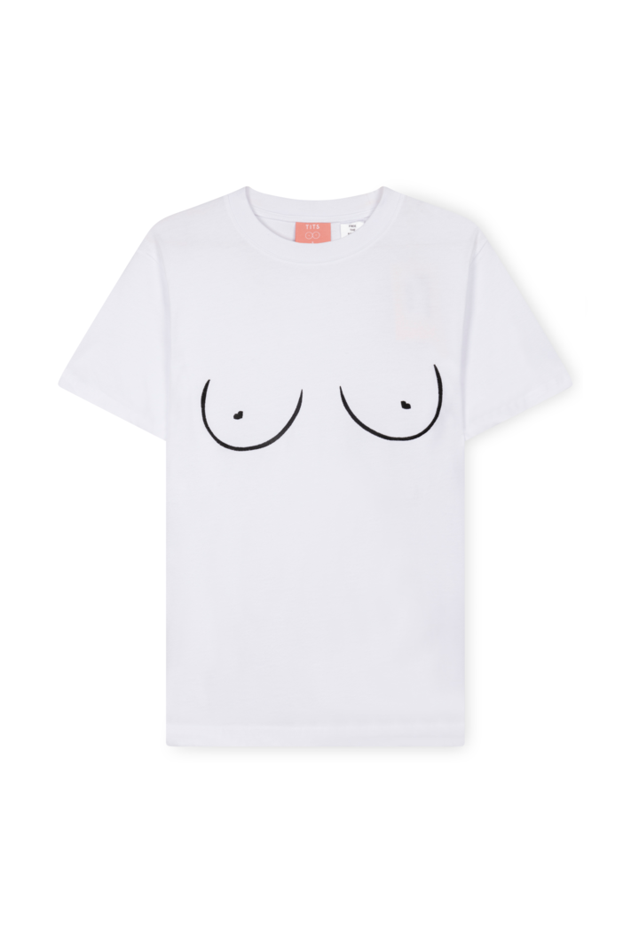 T.I.T.S. TITSSHIRT WIT/ZWART