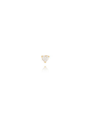 T.I.T.S. CRYSTAL HEART STUD GOLD