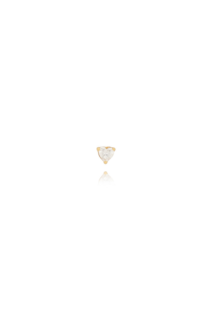 T.I.T.S. CRYSTAL HEART STUD GOUD