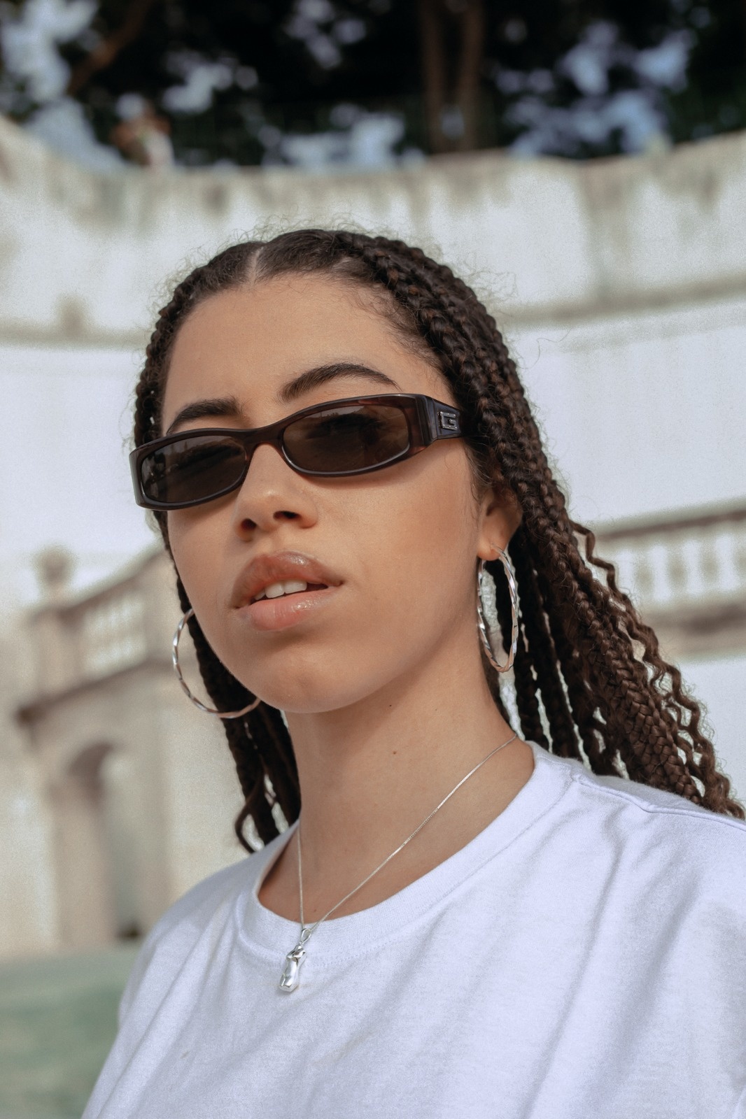 T.I.T.S. TWIST EARRING HOOP LARGE SILVER