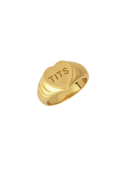 T.I.T.S. TITS BIG HEART RING GOLD