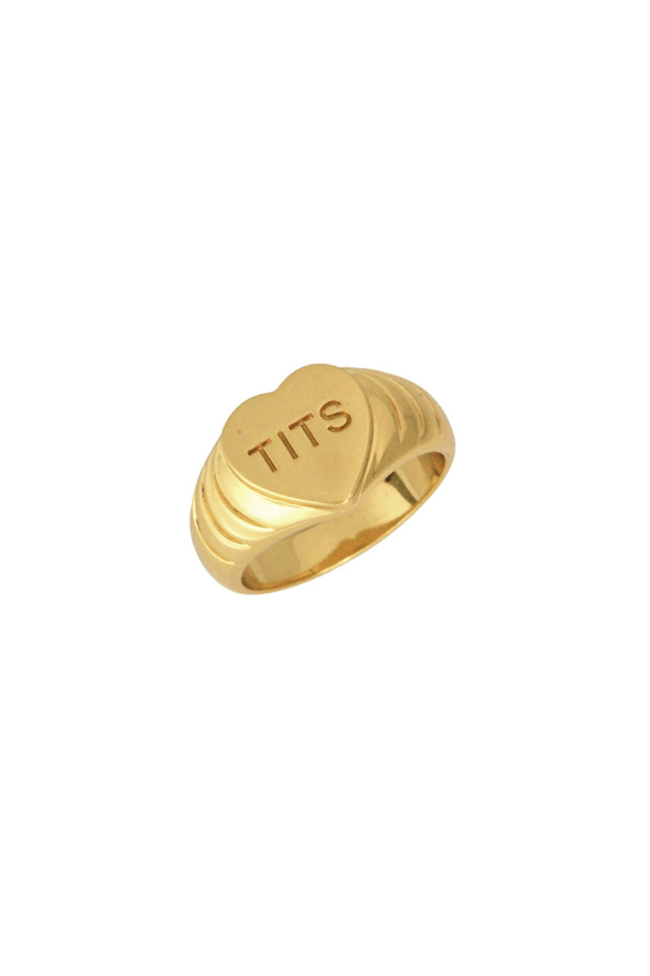 T.I.T.S. BIG HEART RING GOLD
