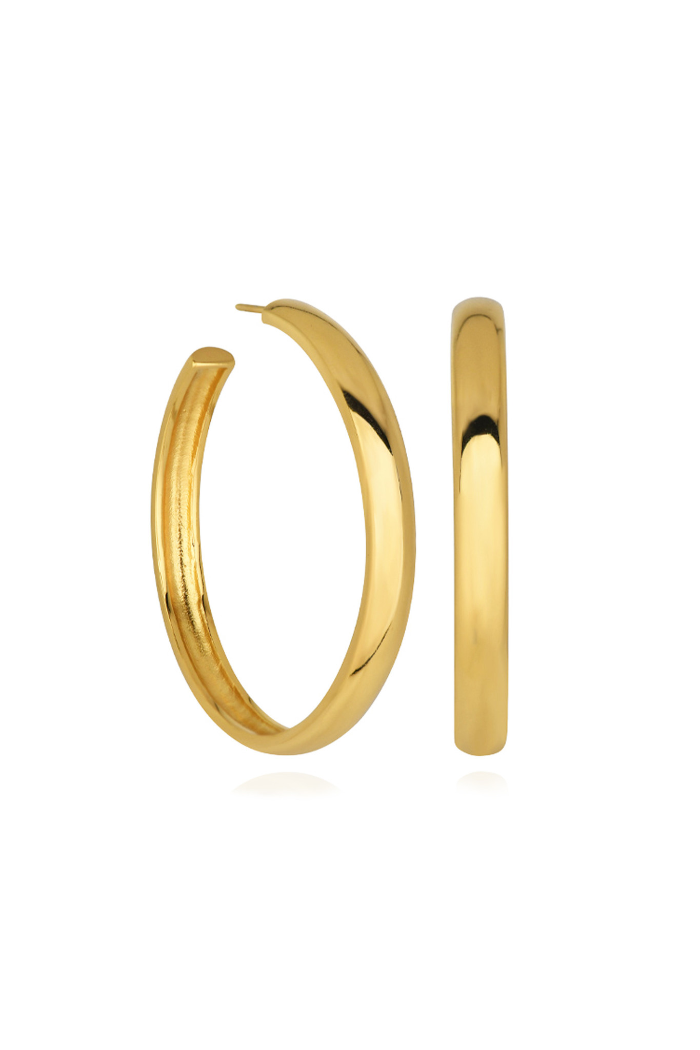 T.I.T.S. PLAIN HOOP EARRING  LARGE GOLD