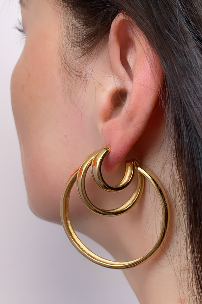 T.I.T.S. PLAIN HOOP EARRING SMALL GOLD