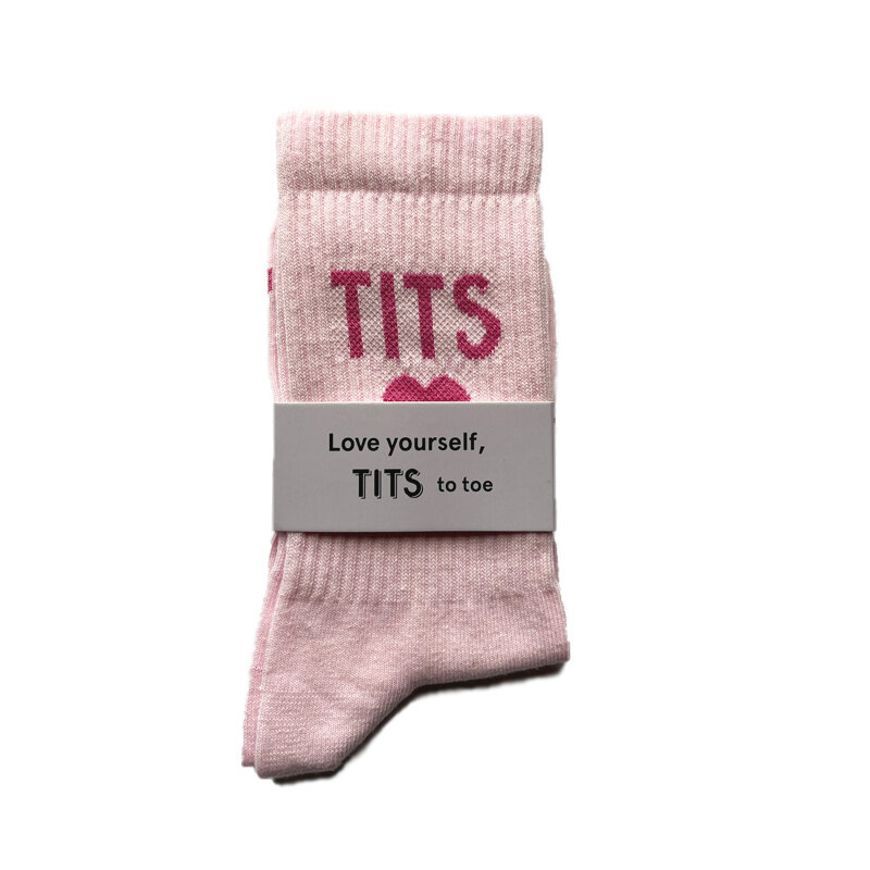 T.I.T.S. TITS LOGO SOCKS - Pink