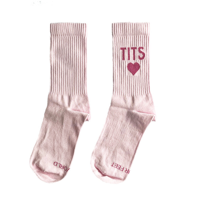 T.I.T.S. TITS LOGO SOCKS - Pink