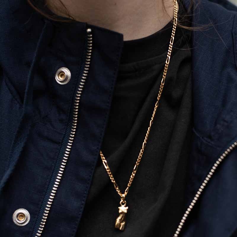 T.I.T.S. HAMMERED BODY PENDANT GOLD