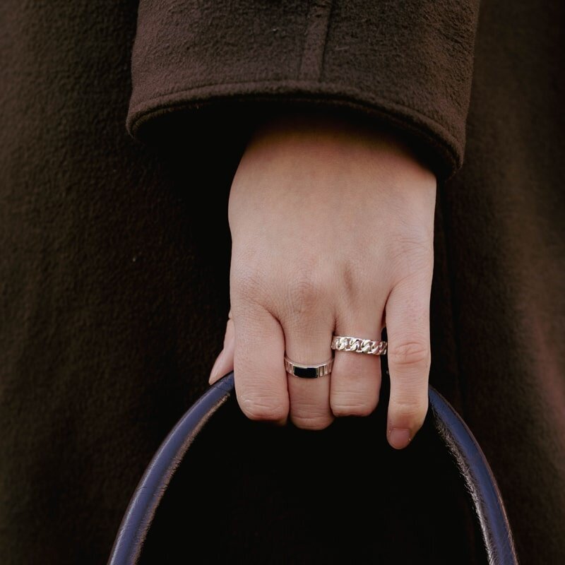T.I.T.S. Grit Ring Serene Zilver Donkerblauw