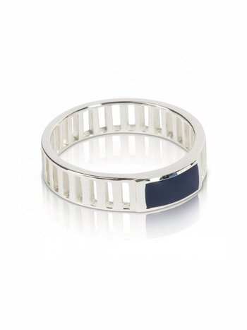 T.I.T.S. Grit Ring Zilver Donkerblauw