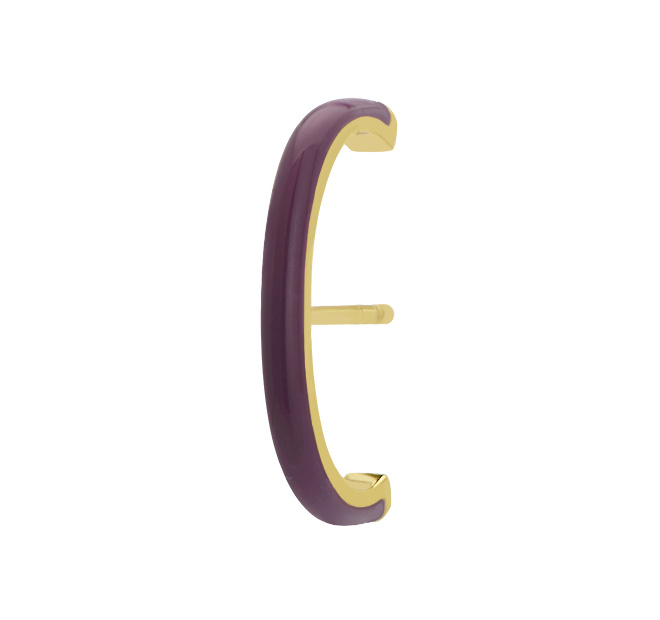 Embrace Earring Enamel Dark purple Gold
